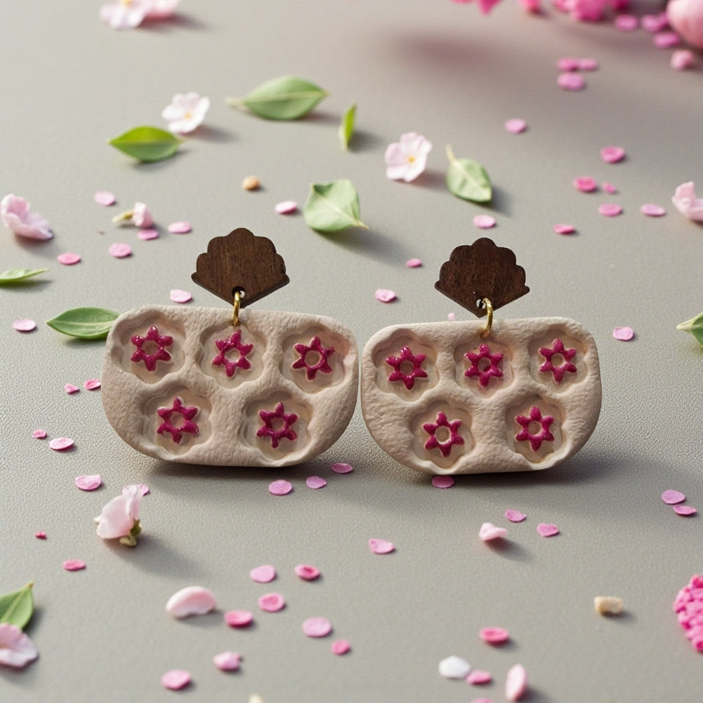Flowery tile pink
