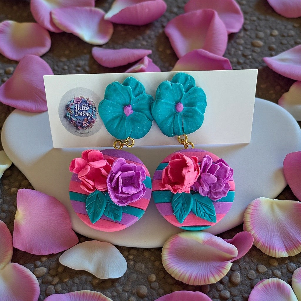 Colors splash teal, hot pink and purple