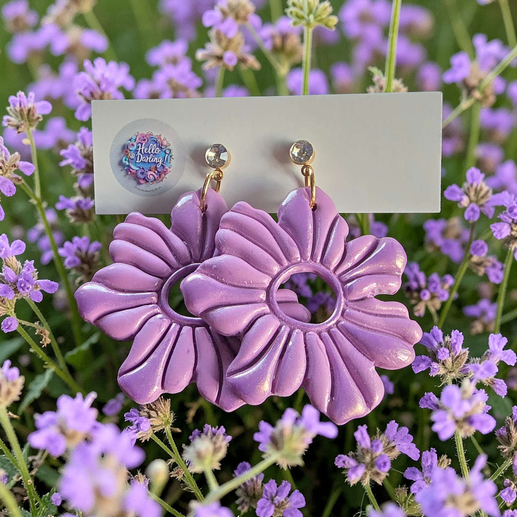 Lavender bloom earrings