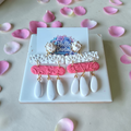 Pink and white tile