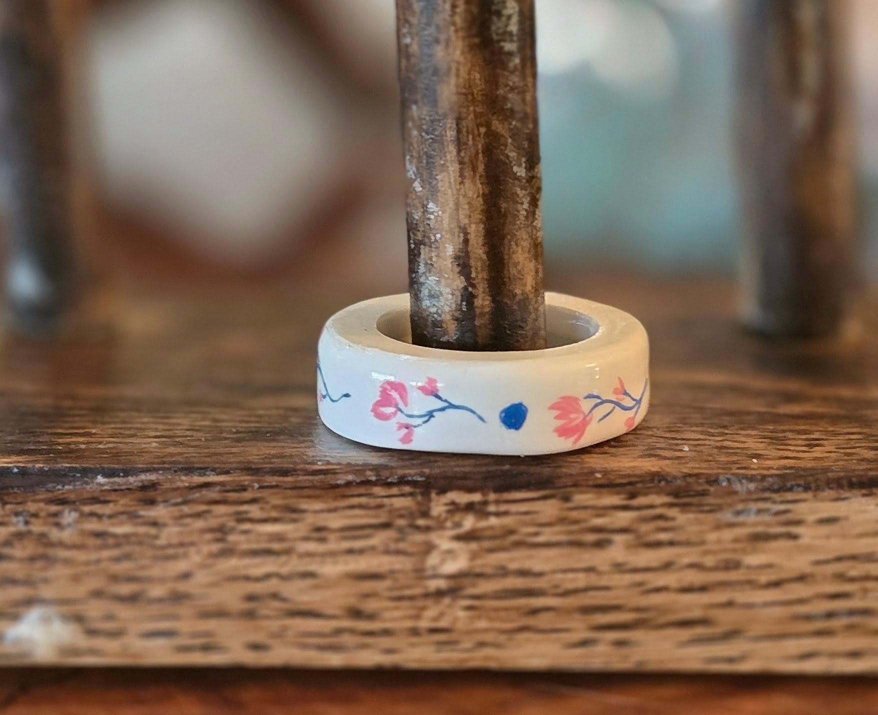 Chunky ring Blue -Pink