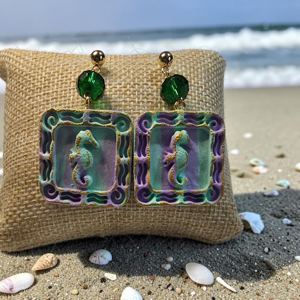 Seahorse & Star in mint and purple