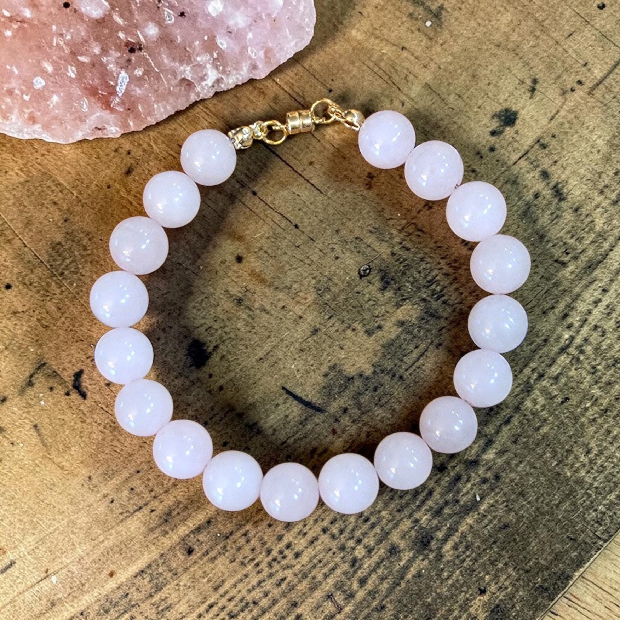 Beaded pink quartz bracelet