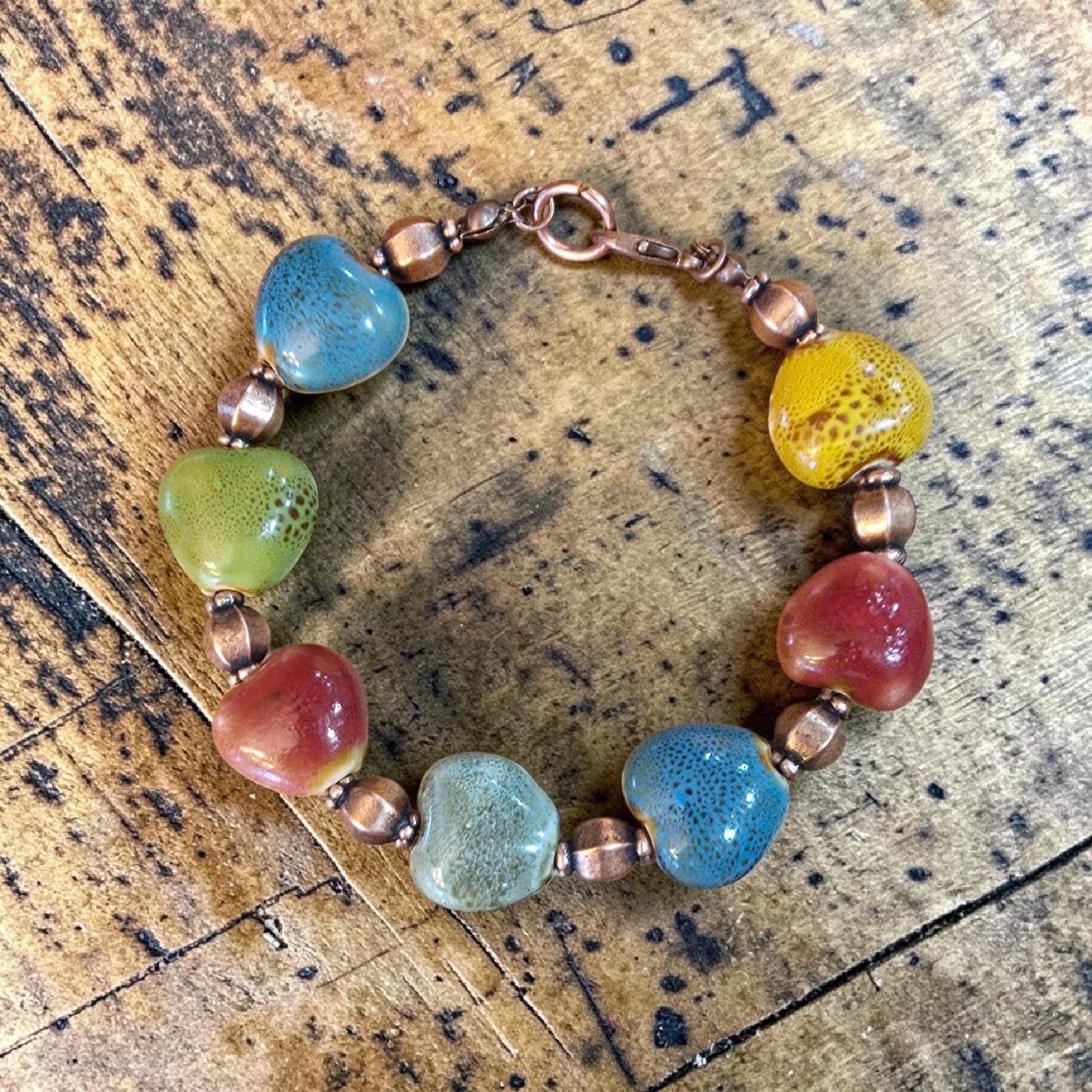 Glass beaded bracelet