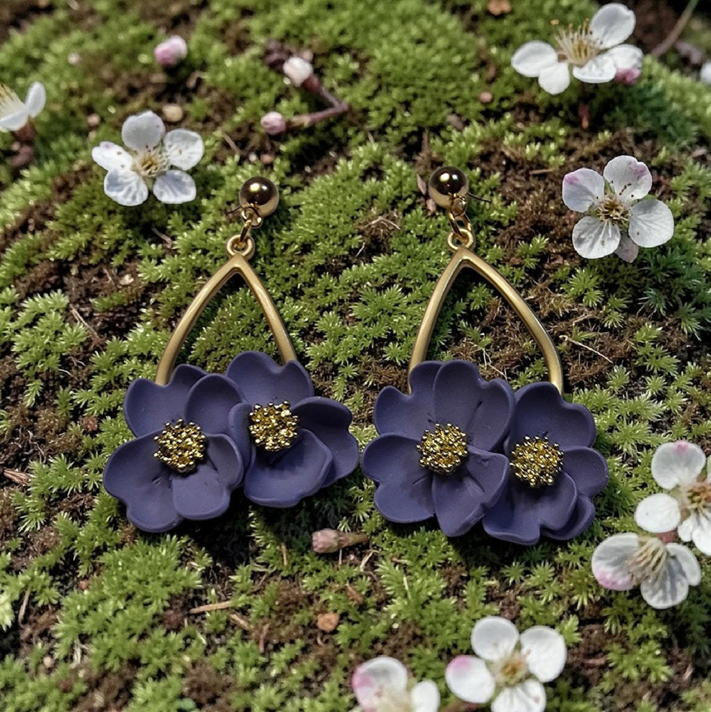 Blue flowers drops