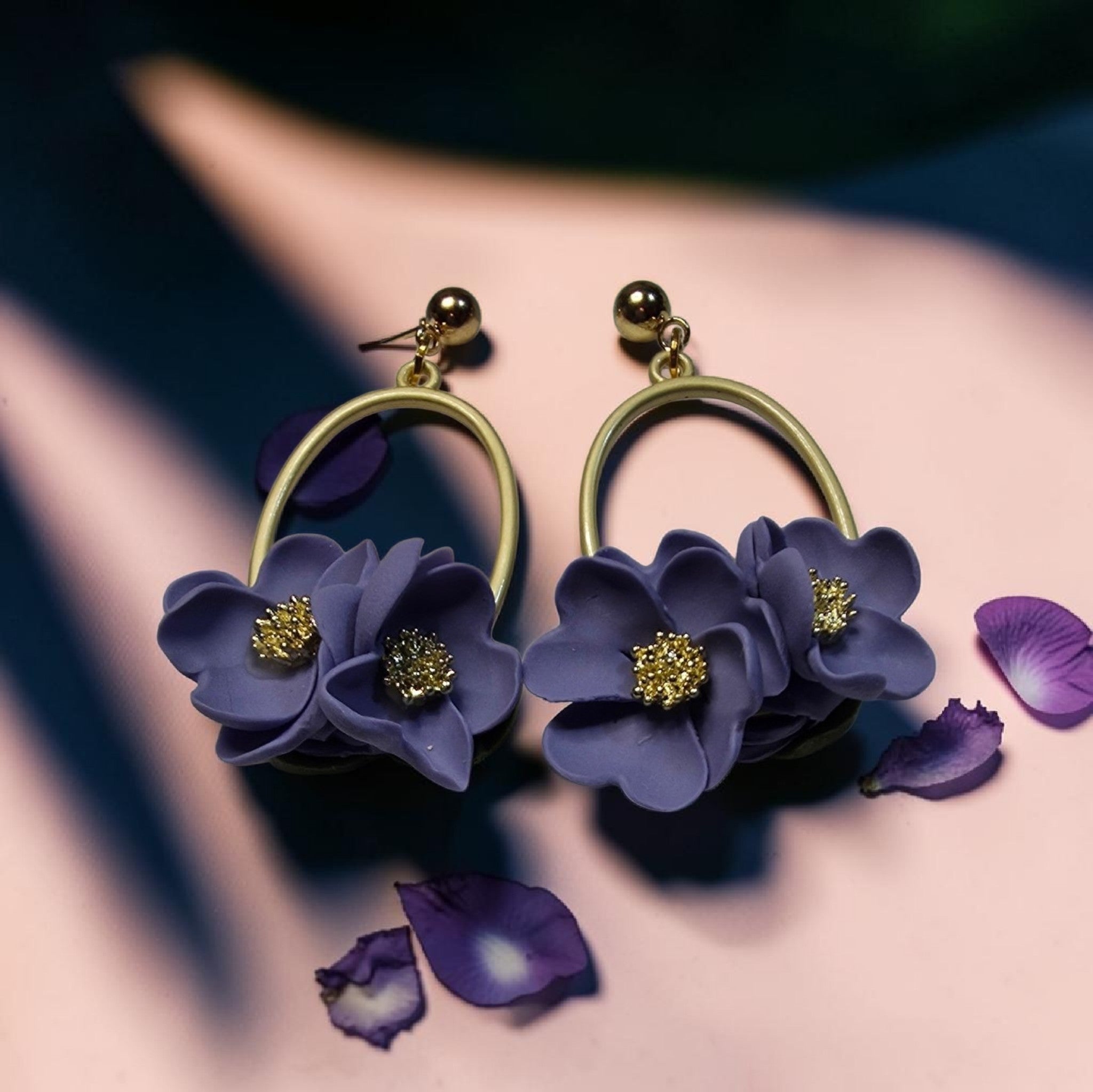 Blue flowers drops