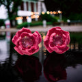 Fuchsia Peony Crystal Stud Earrings