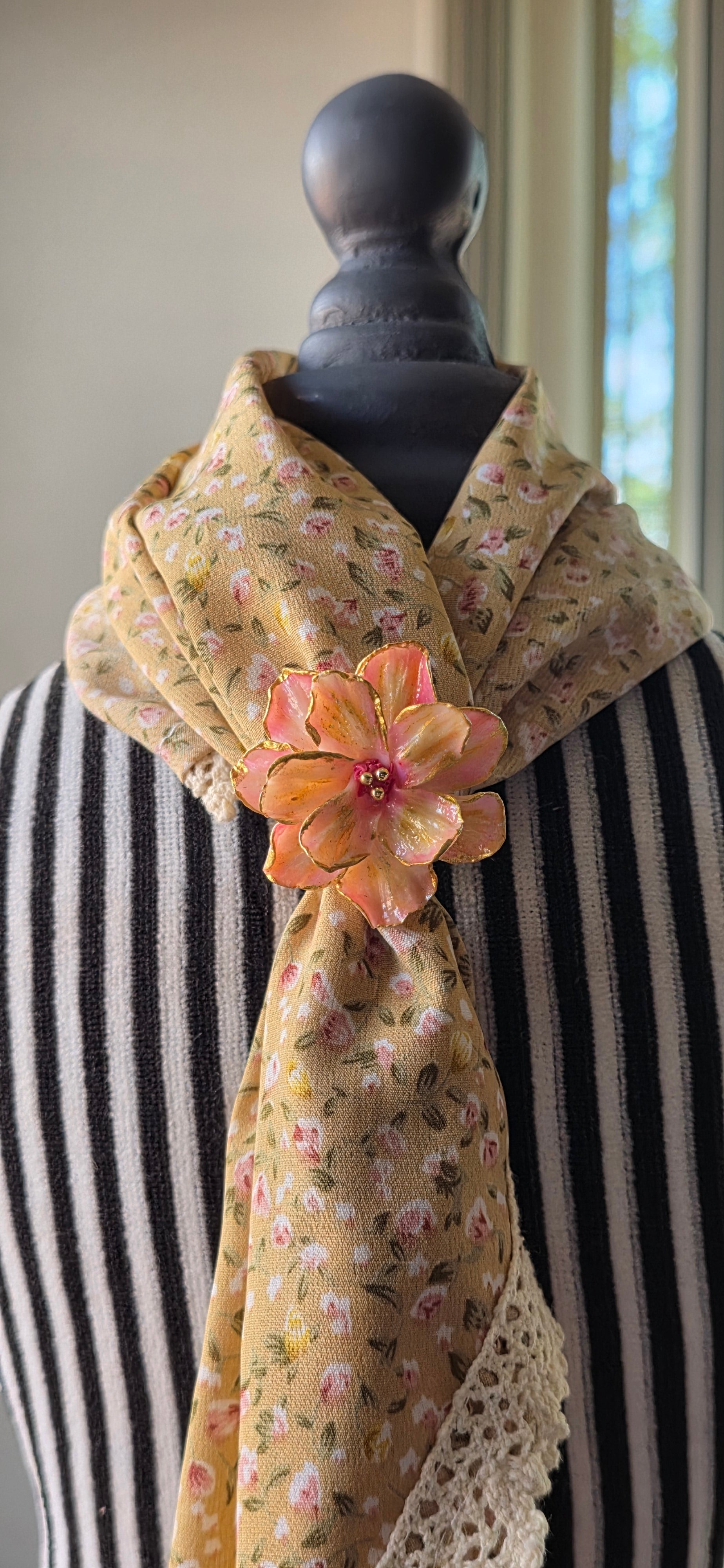 Hibiscus Flower Brooch