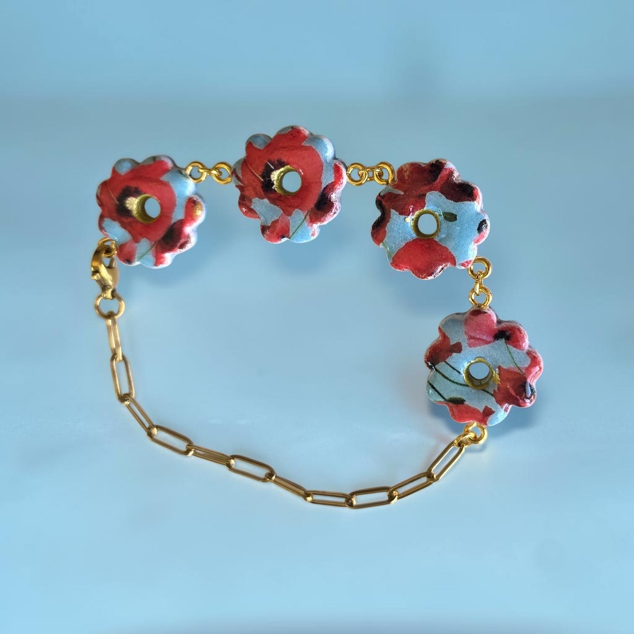 Poppy Flower Bracelet