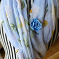 Blue Rose Brooch