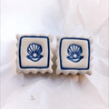 Seashell Stamp Stud Earrings