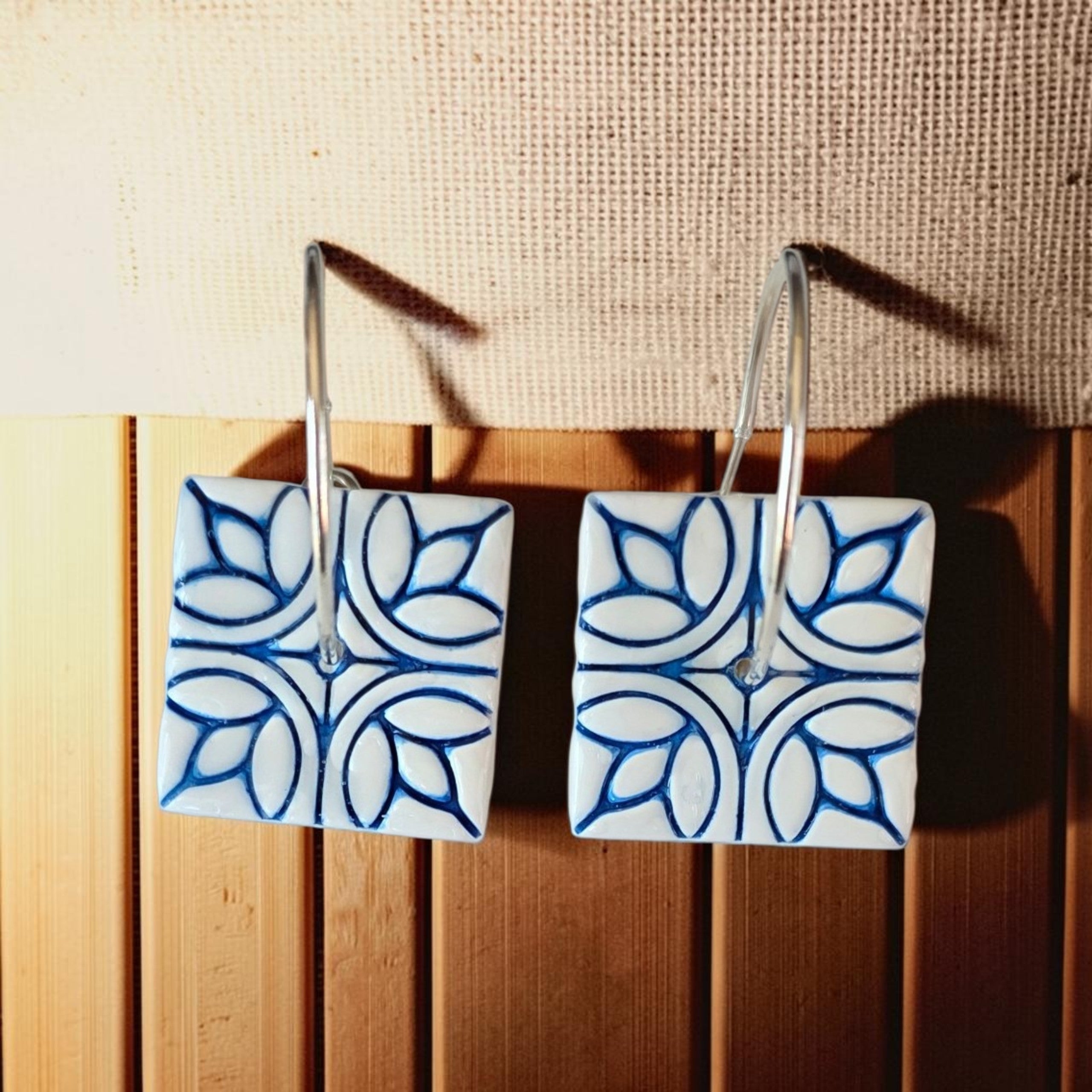 Blue tile dangles