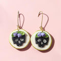 Violet Crown Sugar Skull Earrings