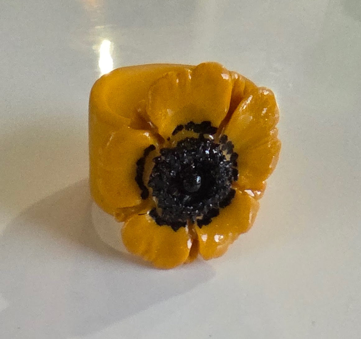 Mustard Flower Ring Size 6