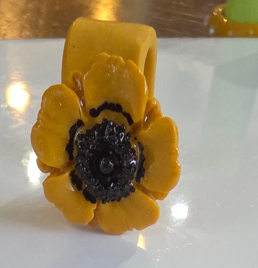 Mustard Flower Ring Size 6