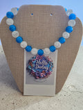 White and blue necklace