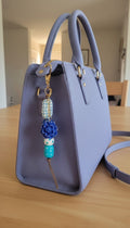 Purse / Keys accessory with blue flower